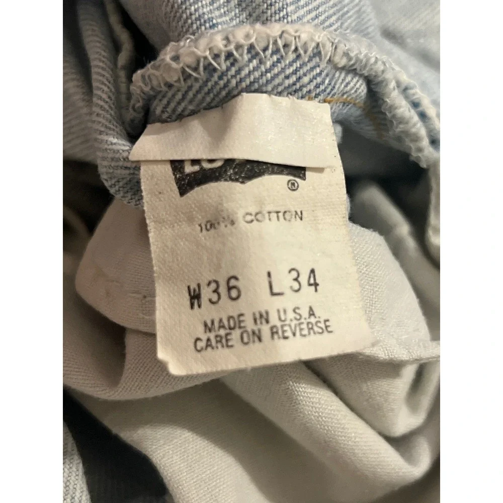 Vintage Levis 501 Light Wash Button Fly Jeans Made in USA Mens 36x34